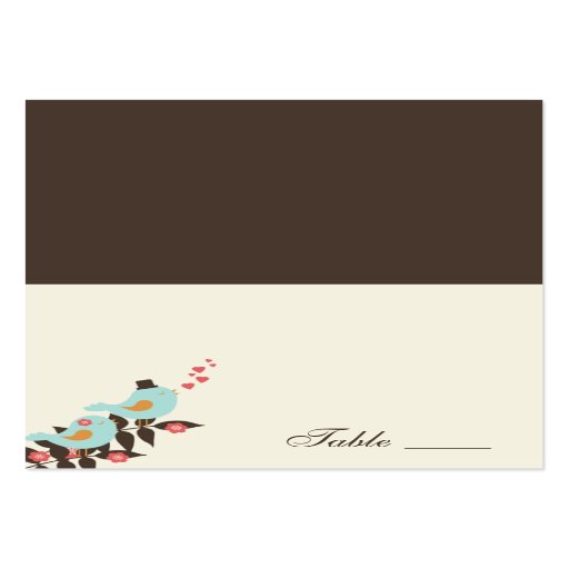 Love Birds Folded Place Cards Business Card