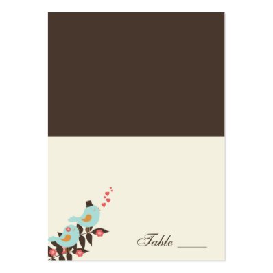 Love Birds Folded Place Cards Large Business Card