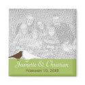 Love birds garden green custom photo save the date magnet
