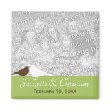 Love birds garden green custom photo save the date refrigerator magnets