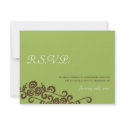 Love birds garden green wedding rsvp response invitation