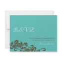 Love birds garden teal blue wedding rsvp response invitation