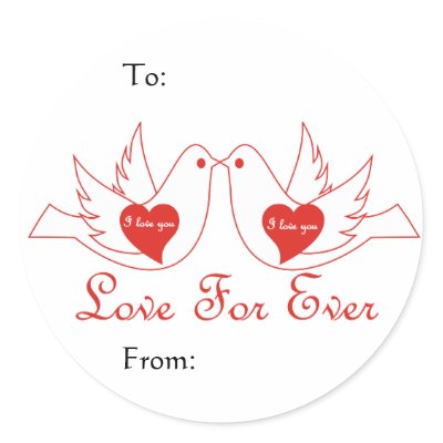 Love Birds Gift tag Sticker by zazzleproducts1