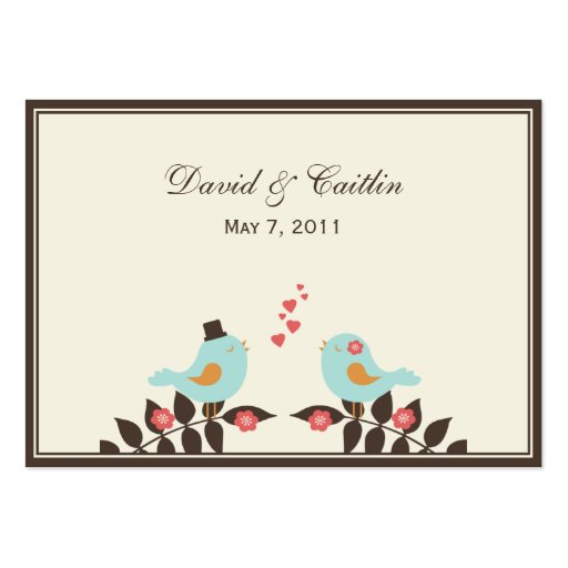 Love Birds Gift Tags/Attachment Cards Business Card Templates (front side)