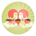 Love Birds - Green stickers by creativetaylor Love Birds - Green stickers