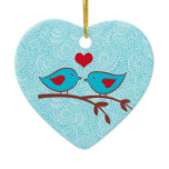 Love Birds Heart Ornament