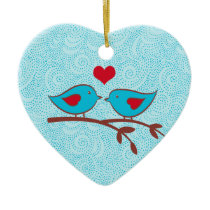 Love Birds Heart Ornament ornaments