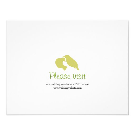 Love Birds in Tree - Modern Green Polka Dots RSVP Personalized Invitations