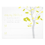 Love Birds in Tree RSVP - Citrus Lime & Yellow Custom Announcement