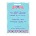 Love Birds Invitation - Turquoise and Coral