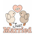 Love Birds Just Married Bride T shirt shirt