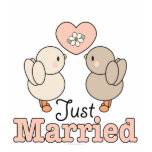 Love Birds Just Married Bride T shirt