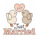 Love Birds Just Married Bride T-shirt by WeddingTeesGifts Love Birds Just Married Bride T-shirt