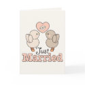 Love Birds Just Married Note Card by WeddingTeesGifts Love Birds Just Married Note Card