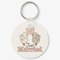 Love Birds Just Married Wedding Keychain by WeddingTeesGifts Love Birds Just Married Wedding Keychain
