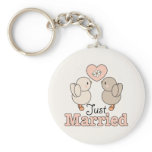 Love Birds Just Married Wedding Keychain