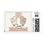 Love Birds Just Married Wedding Stamps