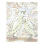 Love birds letterhead perfect couple romantic art