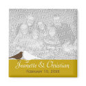Love birds mocha brown custom photo save the date magnet