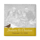 Love birds mocha brown custom photo save the date refrigerator magnets