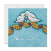 Love birds movie lover film buff romantic painting custom announcement