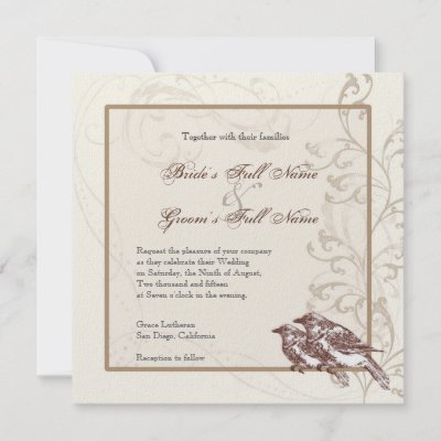 Love Birds'n Lace Wedding Invitation by AudreyJeanne