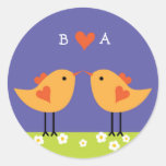 Love Birds (Night) Envelope Seal / Favor Sticker stickers
