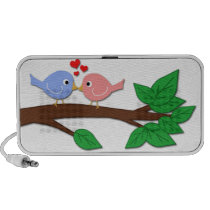 Love Birds on a Branch - Doodle Speaker speakers