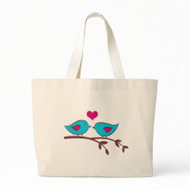 Love Birds on green bags