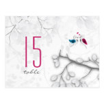 Love Birds on Magic White Table Number Card Postcard