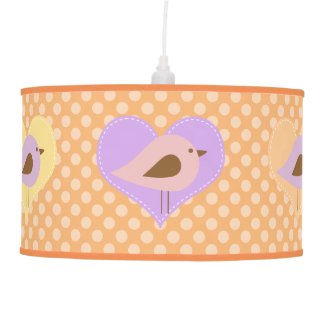 Love Birds on Orange Dots Pendant Lamp