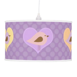 Love Birds on Purple Dots Pendant Lamp