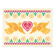 Love Birds Papel Picado Style RSVP Card
