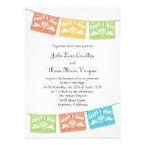 Love Birds Papel Picado Wedding Banners Invitation