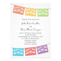 Love Birds Papel Picado Wedding Banners Invitation
