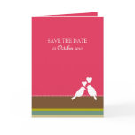 Love Birds Pink TWIT - Save the Date Card