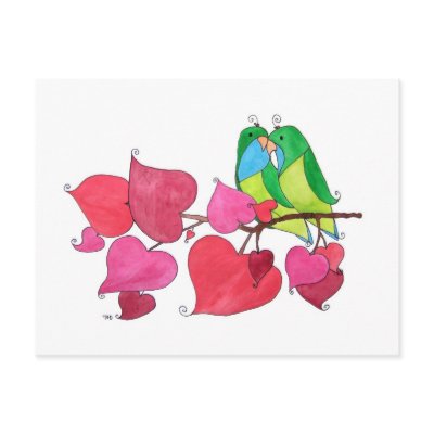Love Birds postcards