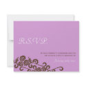 Love birds purple modern wedding rsvp response invitation