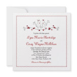 Love Birds - Red - Square Wedding Invite