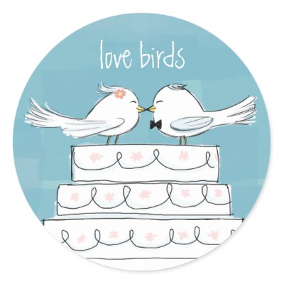 Love Birds Round Sticker