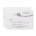 Love Birds RSVP Card (purple & white) Personalized Invites