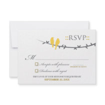 Love Birds RSVP Card (yellow & white) Invites