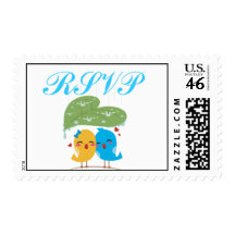 Love birds RSVP Postage