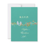 Love birds, RSVPs require 5x7 invitations invitation