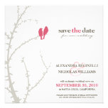 Love Birds Save the Date Announcement (fuchsia)