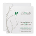 Love Birds Save the Date Announcement (green)