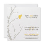 Love Birds Save the Date Announcement (yellow)