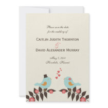 Love Birds Save The Date Card invitations
