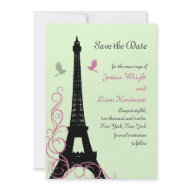 Love Birds Save the Date (green) invitation