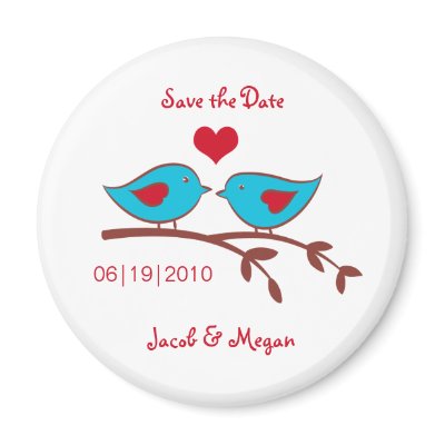 Love Birds Save the Date Magnet